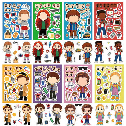 Stranger Things DIY Character Sticker Puzzles - Stranger Things Characters Stickers
