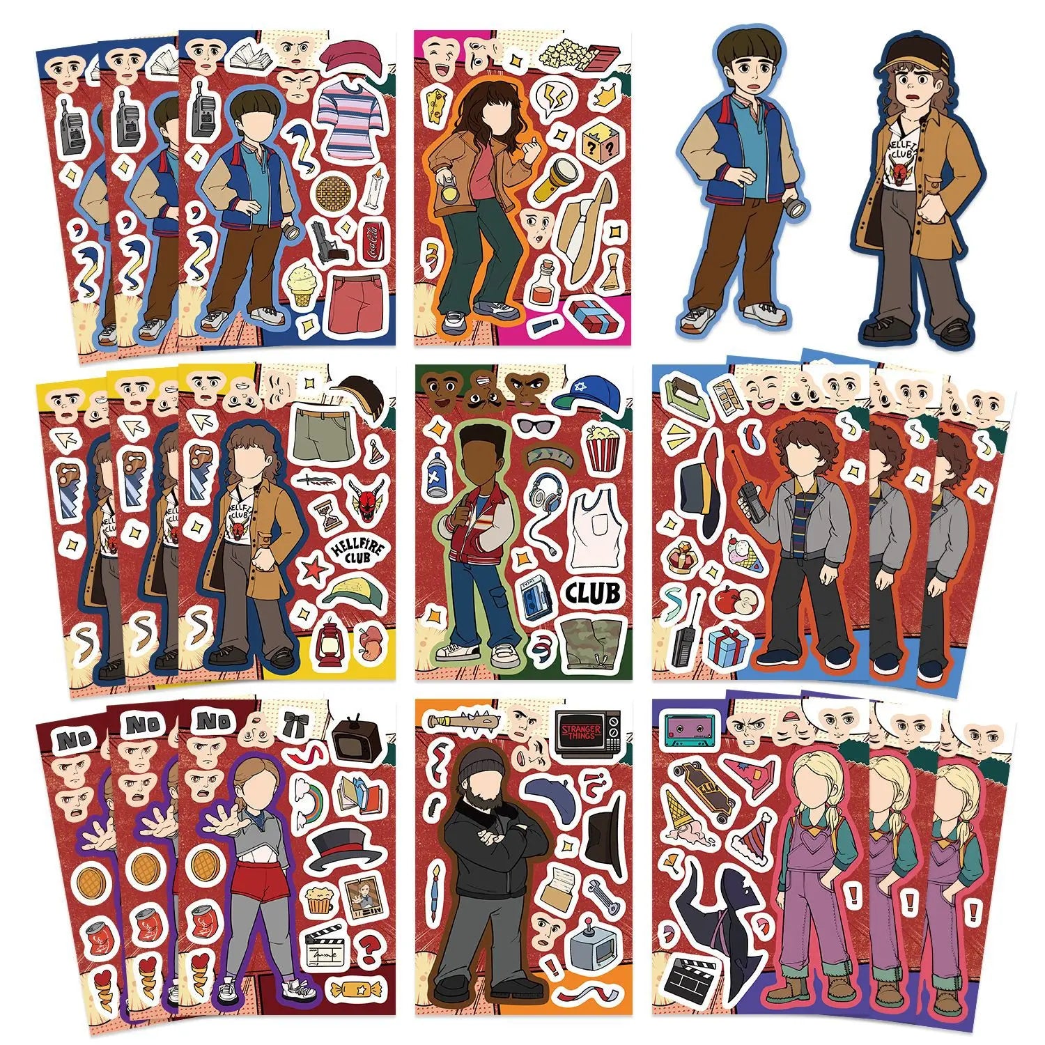 Stranger Things Dress-Up Character Sticker Packs