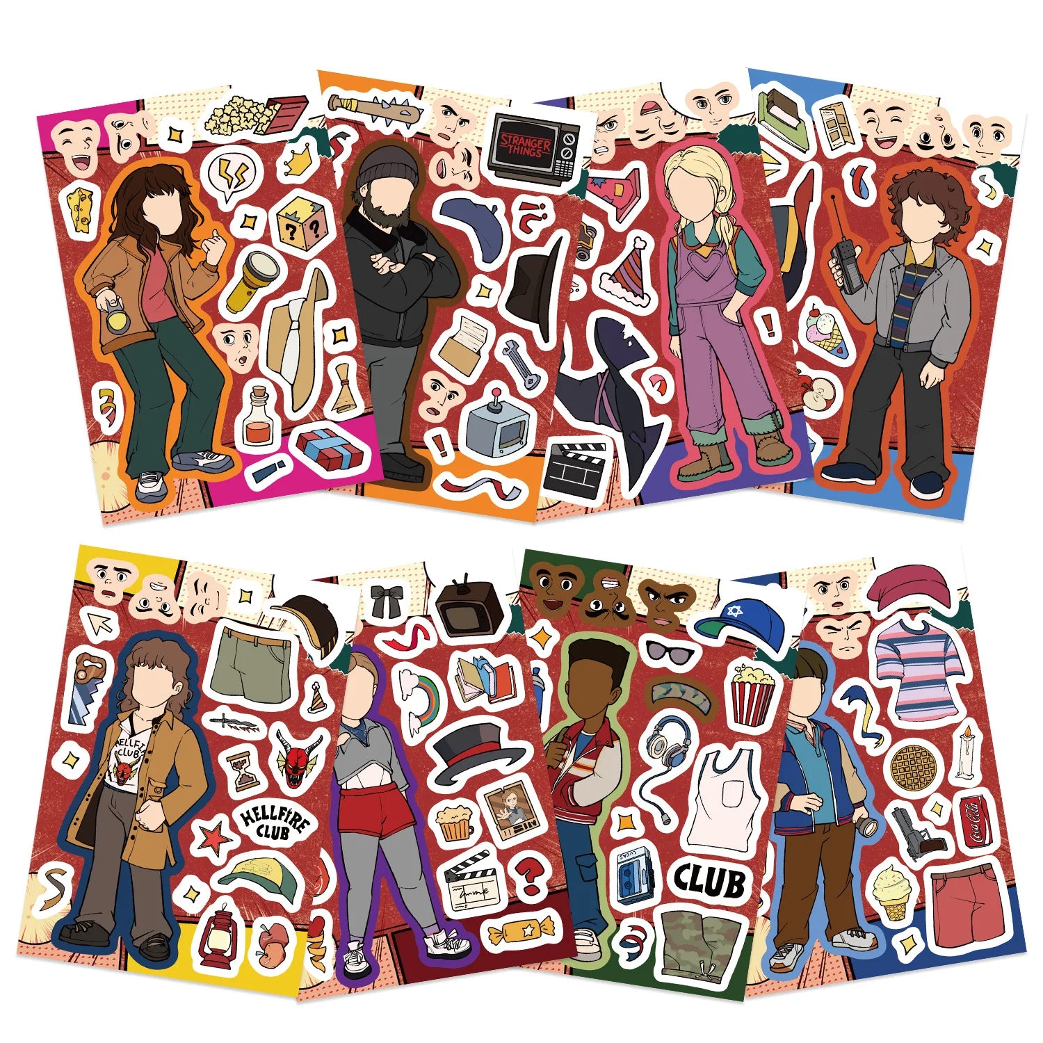 Stranger Things Dress-Up Character Sticker Packs