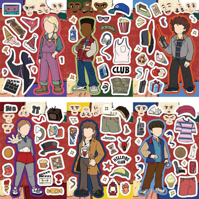 Stranger Things Dress-Up Character Sticker Packs
