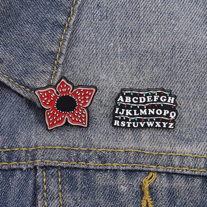 Stranger Things Iconic Enamel Pin Collection - Demogorgon, Alphabet Wall, & Adopt Me Designs
