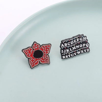 Stranger Things Iconic Enamel Pin Collection - Demogorgon, Alphabet Wall, & Adopt Me Designs