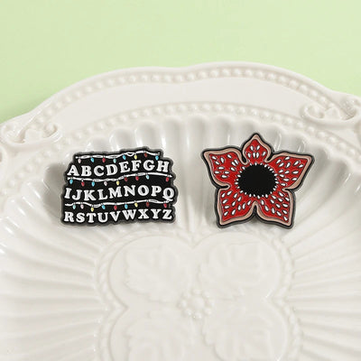 Stranger Things Iconic Enamel Pin Collection - Demogorgon, Alphabet Wall, & Adopt Me Designs