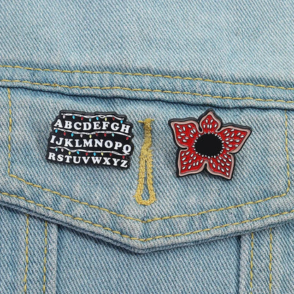 Stranger Things Iconic Enamel Pin Collection - Demogorgon, Alphabet Wall, & Adopt Me Designs