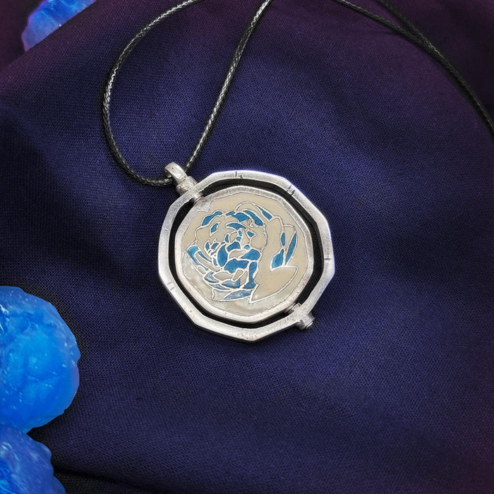 Arcane Blue Rose Necklace
