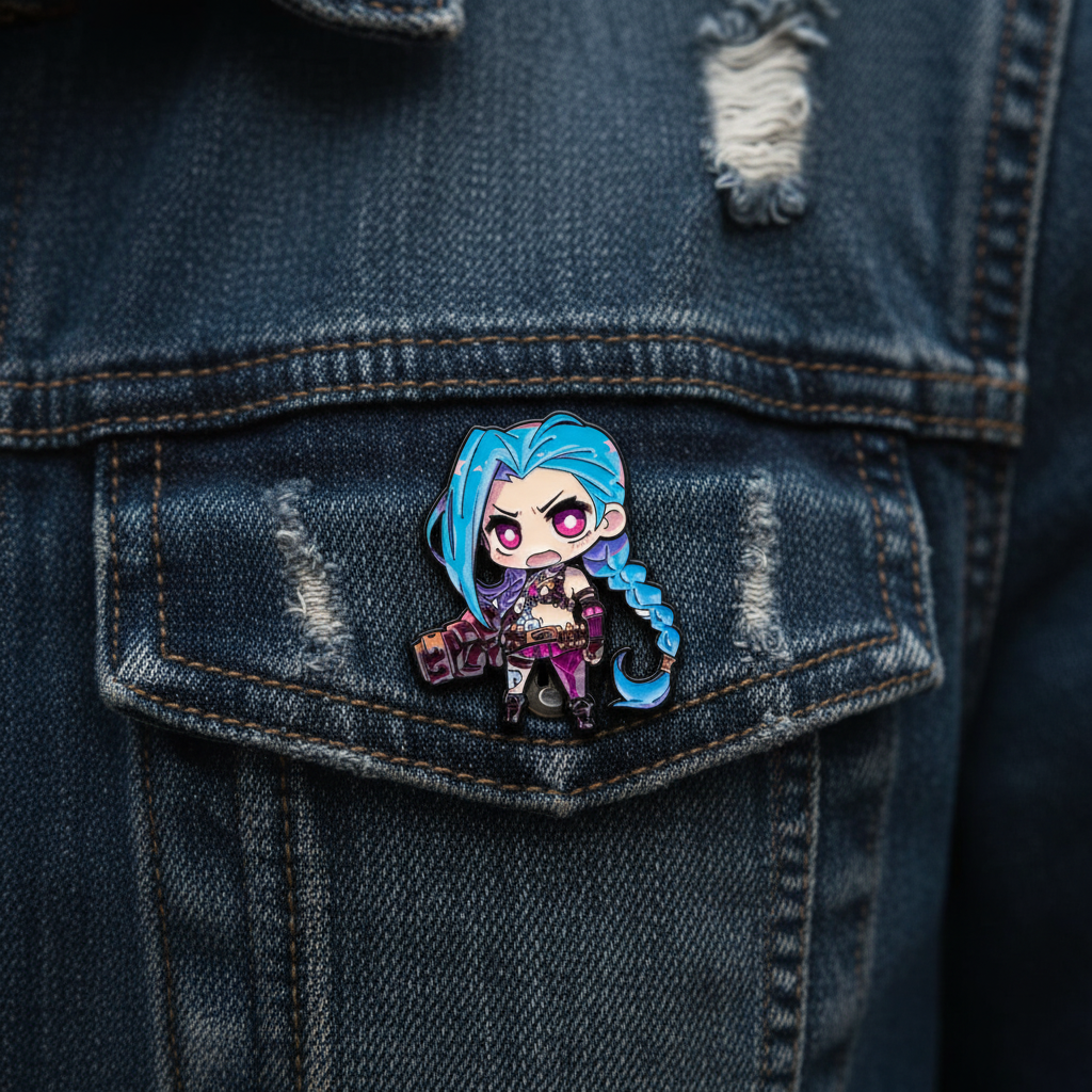 Chibi Jinx Enamel Pin – Cute Arcane-Inspired Lapel Brooch