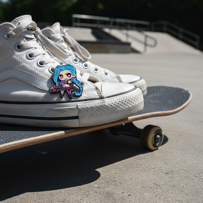 Chibi Jinx Enamel Pin – Cute Arcane-Inspired Lapel Brooch