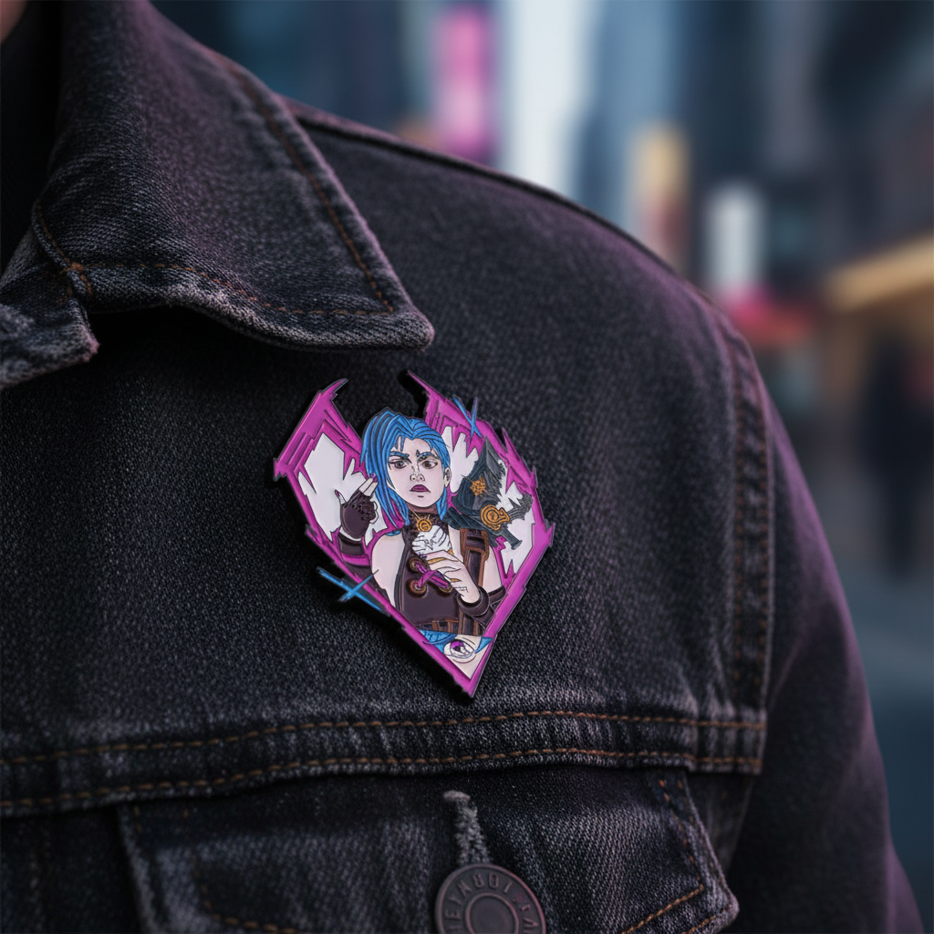 Jinx Enamel Brooch – Arcane-Inspired Heart Lapel Pin