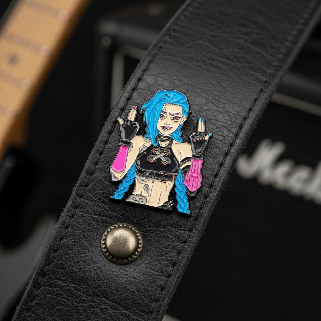 Badass Jinx Enamel Pin – Arcane-Inspired Rebel Lapel Brooch