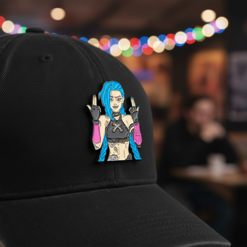 Badass Jinx Enamel Pin – Arcane-Inspired Rebel Lapel Brooch