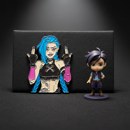 Badass Jinx Enamel Pin – Arcane-Inspired Rebel Lapel Brooch