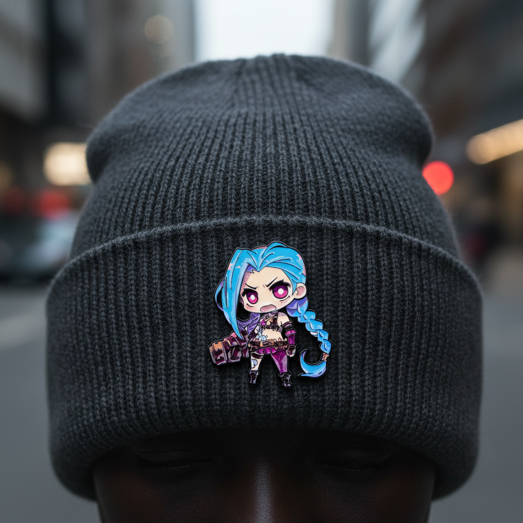 Chibi Jinx Enamel Pin – Cute Arcane-Inspired Lapel Brooch