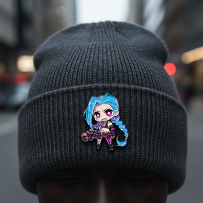 Chibi Jinx Enamel Pin – Cute Arcane-Inspired Lapel Brooch