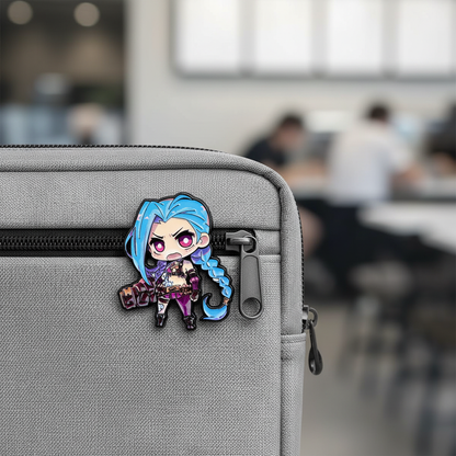 Chibi Jinx Enamel Pin – Cute Arcane-Inspired Lapel Brooch