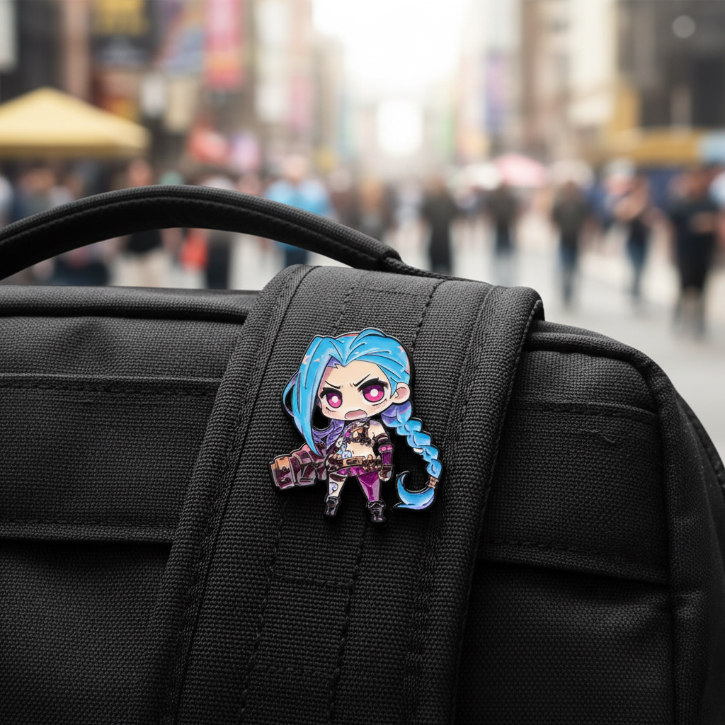 Chibi Jinx Enamel Pin – Cute Arcane-Inspired Lapel Brooch