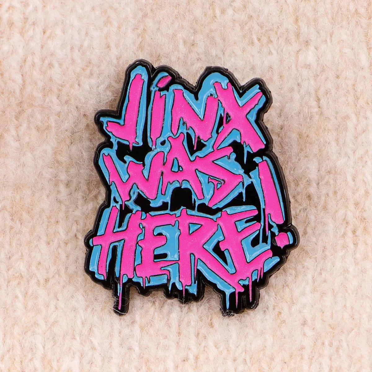 Jinx Was Here! Graffiti Enamel Pin – Arcane-Inspired Lapel Badge