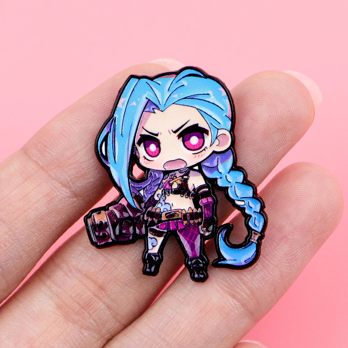 Chibi Jinx Enamel Pin – Cute Arcane-Inspired Lapel Brooch