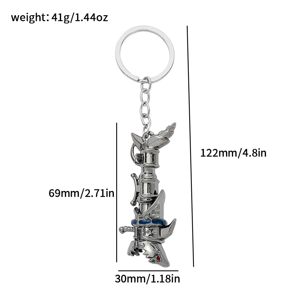 Jinx Fishbone Canonn Weapon Keychain - Jinx Rocket Launcher Necklace