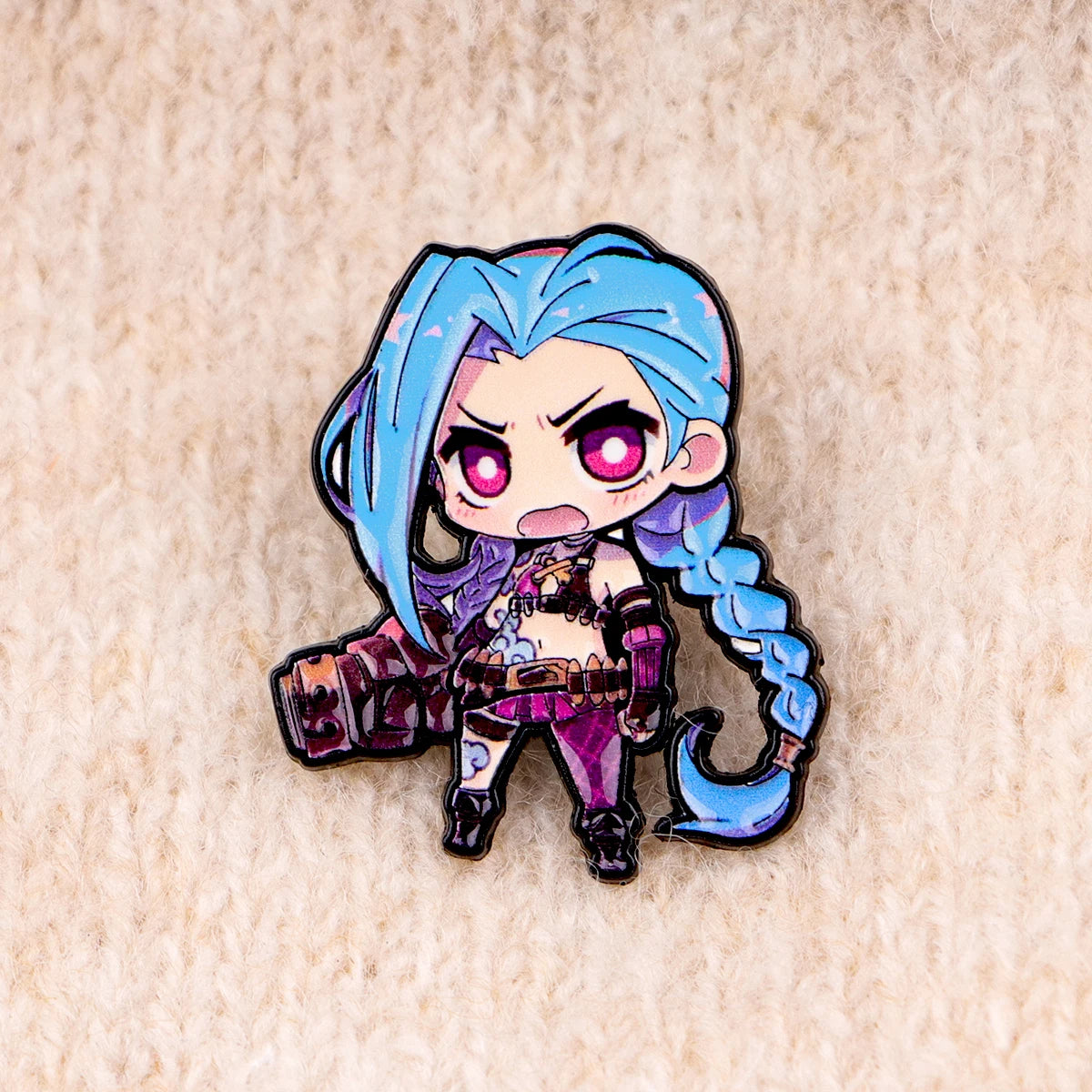 Chibi Jinx Enamel Pin – Cute Arcane-Inspired Lapel Brooch