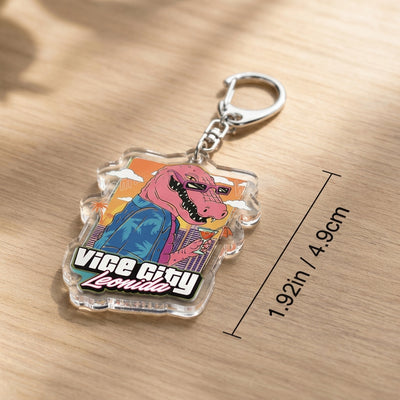 Vice Lemuria creature acrylic keychain with metal keyring and lobster clasp