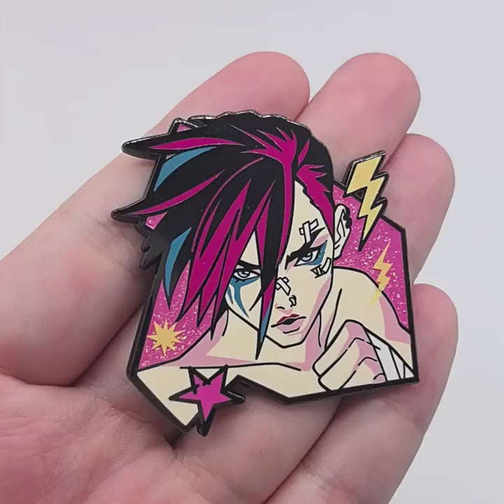 Load video: Arcane Jinx &amp; Vi Enamel Pin Set