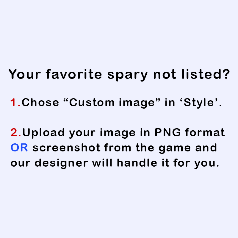 Custom image spray keychain style instructions graphic with numbered steps